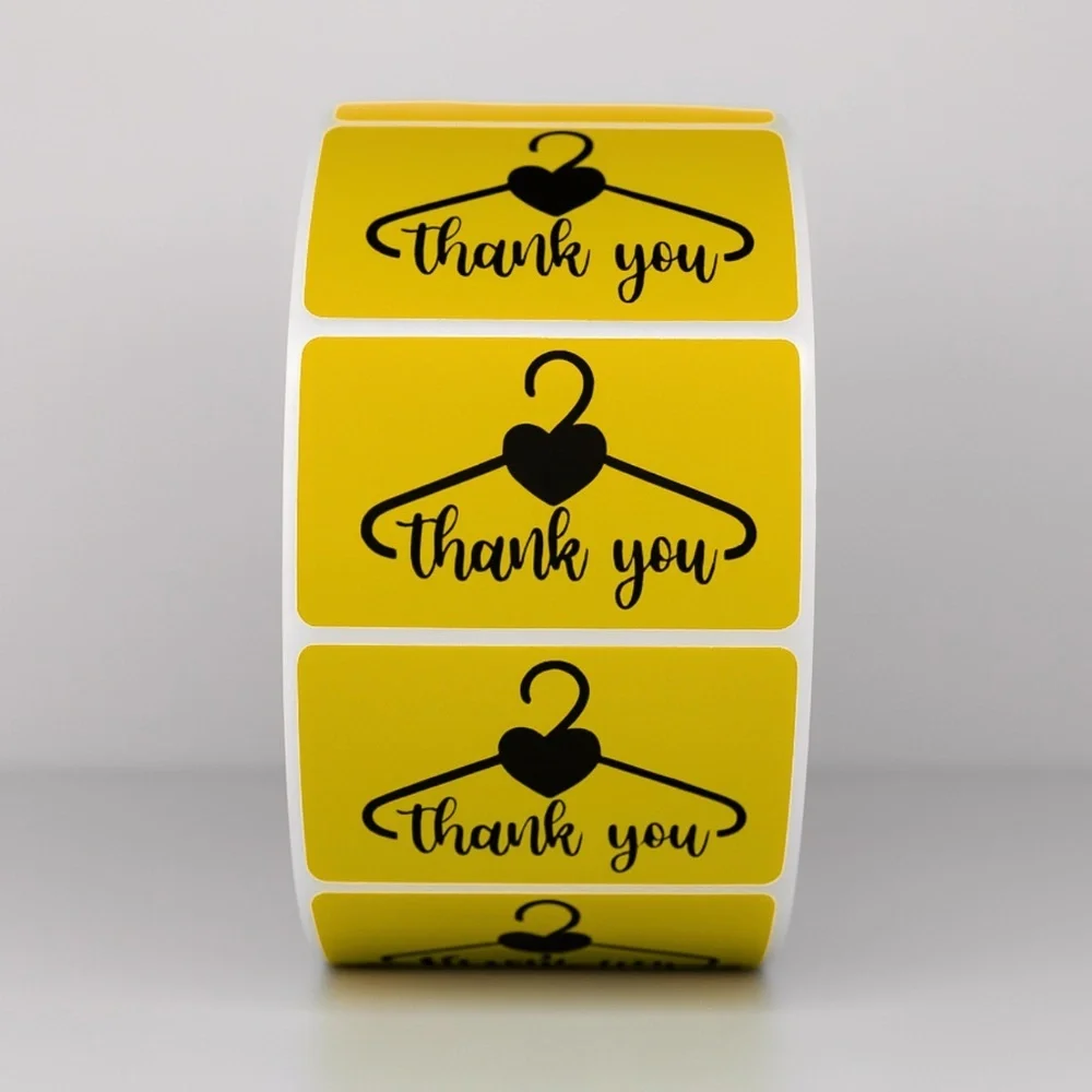 Thank You Stickers Hanger Heart | Red Labels for Small Business Packaging